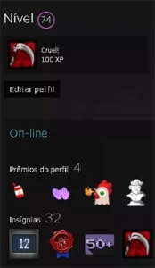 Conta steam level 74, 99 jogos, 12 anos!