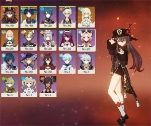 Conta Genshin AR25 Hu tao+andarilho+jean - Genshin Impact