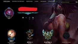 Conta League of Legends Platina V LOL