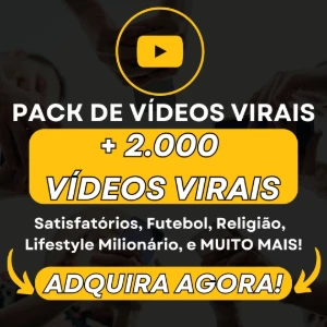 Pack de Vídeos Virais Mão de Midas - + 2.000 Vídeos Virais - Redes Sociais