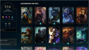 conta do lol 316 skins plat3+valorant(2skins+3100vps) - League of Legends