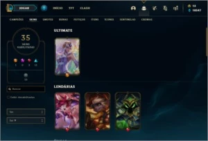 Conta Unranked com 34 Skins e 73 Champs ( MAIN ADC ) - League of Legends LOL