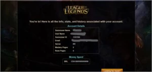 Conta League of Legends LOL