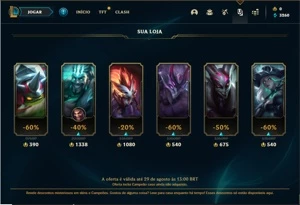 Conta ouro 4 com 27 Champs e 7 Skins - League of Legends LOL