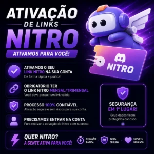 Ativação Link Nitro Discord (Rápido e seguro⚡)