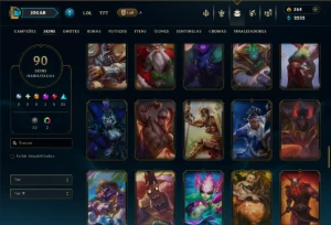 Unranked com TODOS os Champs e 90 Skins ( MID / JG / SUP ) - League of Legends LOL