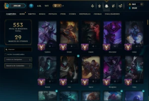 Unranked com TODOS os Champs e 90 Skins ( MID / JG / SUP ) - League of Legends LOL