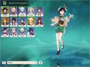 CONTA COM VENTI E TARTGALIA (CHILDE) AR32 E ESPADA 5* FALCÃO - Genshin Impact