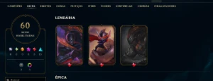 [Entrega Automática] Conta Lol Prata, 60 Skins, 3 Lendárias - League of Legends