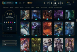 Esmeralda 4 com TODOS os Champs e 170 Skins ( Nivel 619 ) - League of Legends LOL