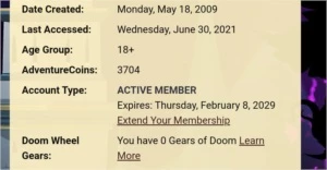 Conta top aqw member até 2029 - Adventure Quest World