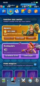 Conta Clash Royale | 7 Anos | Deck Lvl 16 (Máx) |21 Evolucão