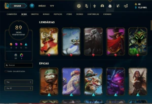 Conta prata 3 com 135 Champs e 89 Skins + 6 Vitoriosas - League of Legends LOL