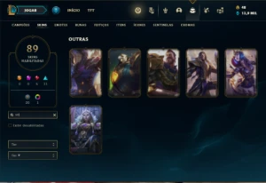 Conta prata 3 com 135 Champs e 89 Skins + 6 Vitoriosas - League of Legends LOL