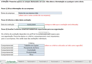 Pack de Planilhas para avaliação de funcionários - Softwares e Licenças