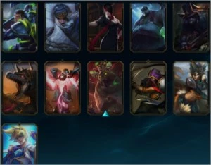 Conta LOL NVL 410 com todos os campeões/Ouro, 124 skins - League of Legends