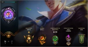 Conta LOL NVL 410 com todos os campeões/Ouro, 124 skins - League of Legends