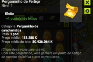 Pergaminho de Feitiço /unidade (Crocabulia) - Dofus
