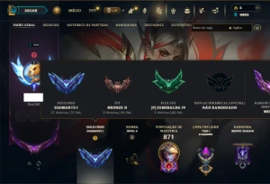 Diamante 1 com TODOS os champs e 351 Skins ( ADC / MID ) - League of Legends LOL