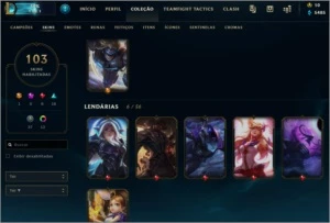 Conta Lol Plat1 Varias Skins E icones - League of Legends