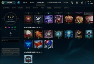 Conta Lol Plat1 Varias Skins E icones - League of Legends