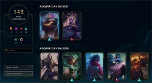CONTA DIAMANTE 3 - 142 SKINS - TODOS OS CAMPEÕES - League of Legends LOL