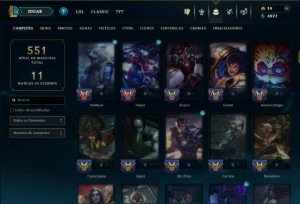 Unranked com 140 Champs e 136 Skins ( MID / JG ) - League of Legends LOL