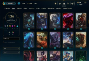 Unranked com 140 Champs e 136 Skins ( MID / JG ) - League of Legends LOL