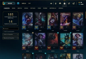 Bronze 3 com 75 Champs e 40 Skins + 5 Vitoriosas - League of Legends LOL