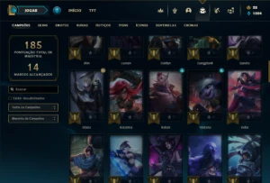 Bronze 3 com 75 Champs e 40 Skins + 5 Vitoriosas - League of Legends LOL