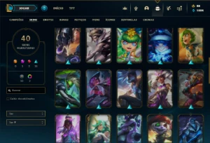 Bronze 3 com 75 Champs e 40 Skins + 5 Vitoriosas - League of Legends LOL