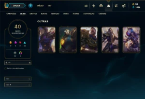 Bronze 3 com 75 Champs e 40 Skins + 5 Vitoriosas - League of Legends LOL