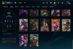 Bronze 3 com 75 Champs e 40 Skins + 5 Vitoriosas - League of Legends LOL
