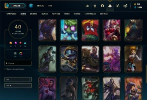 Bronze 3 com 75 Champs e 40 Skins + 5 Vitoriosas - League of Legends LOL