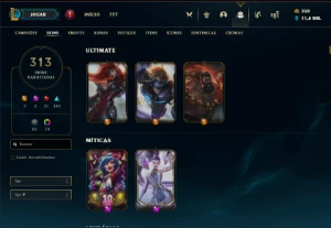 Conta League Of Legends Diamante 1 313 Skins LOL