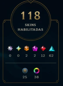 Conta League Of Legends - Nivel 268 - Skins 118 - Esmeralda LOL
