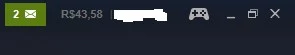 VENDO 40$ Na steam // posso comprar skins ou algum game.