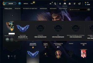 Conta diamante 3 com 40 Champs e 8 Skins - League of Legends LOL