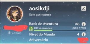 Conta com HuTao(C1)+Báculo de Homa, Eula e 40 dias de benção - Genshin Impact