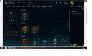 CONTA LEAGUE OF LEGENDS PRATA COM 9 PAGINAS DE RUNA 56 SKIN LOL
