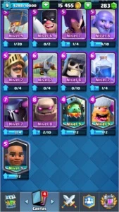Conta arena 9, nível 9, 3 lendárias, 300 gemas, muito ouro - Clash Royale