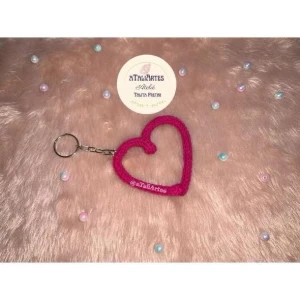 20 Unds Chaveiro de Coração em Tricotin - Artesanato e Personalizados
