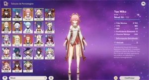 YAE MIKO+HUTAO+MONA+JEAN+QIQI+ TUMULO DO LOBO+GARANTIDO+PET - Genshin Impact