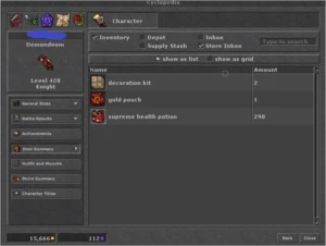 Tibia - EK 428 - Sword 114/107 ML 11 - Opt-pvp