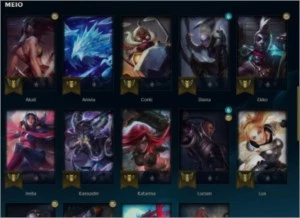 Conta plat 1 31 champs / 3 skins / 64% winrate - League of Legends LOL