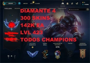 CONTA LOL DIAMANTE4 - 300 SKINS (riven campeonato) -sem md10 - League of Legends