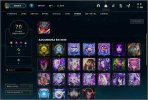 Conta platina 4 com 17 skins e 52 champs - League of Legends LOL