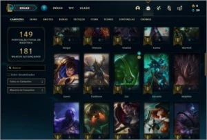 Conta platina 4 com 17 skins e 52 champs - League of Legends LOL