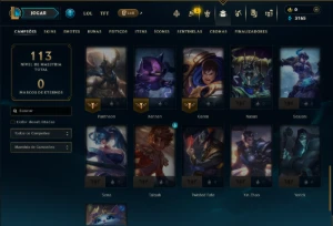 Bronze 2 com 45 Champs e 4 Skins - League of Legends LOL