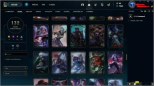 conta com 132 skins e vitoriosas desde a s3 - League of Legends LOL